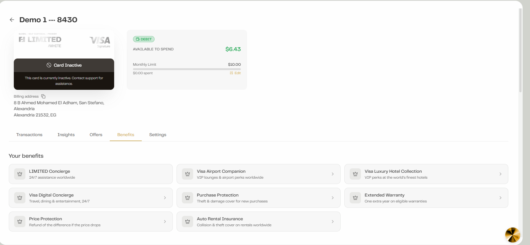 Exploring card benefits