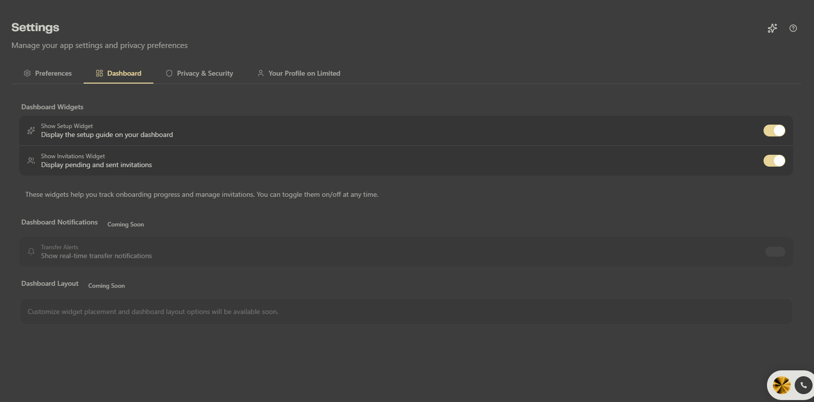Customizing your dashboard