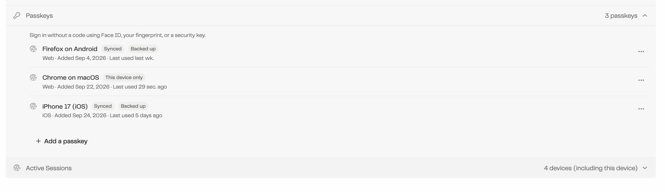 Add a passkey